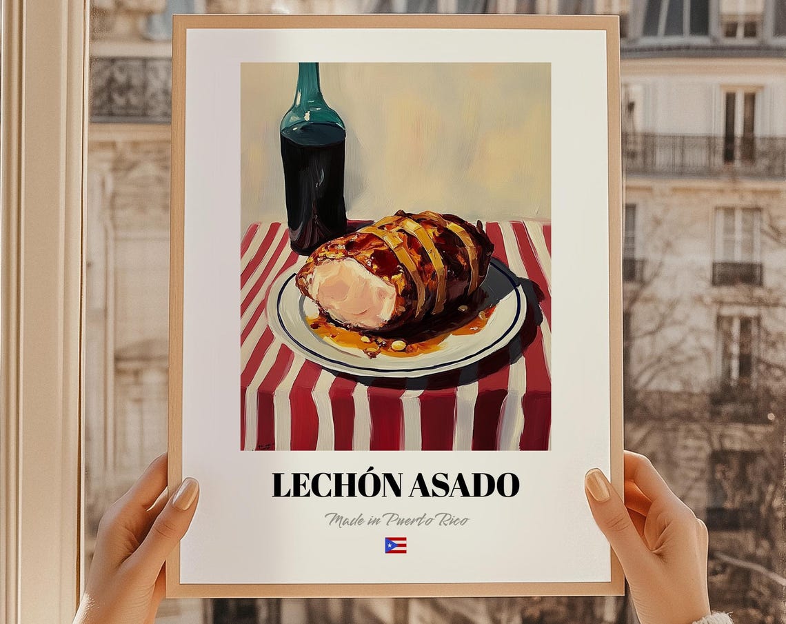 Lechón Asado Puerto Rican Roast Pork Painterly Cuisine Art Poster