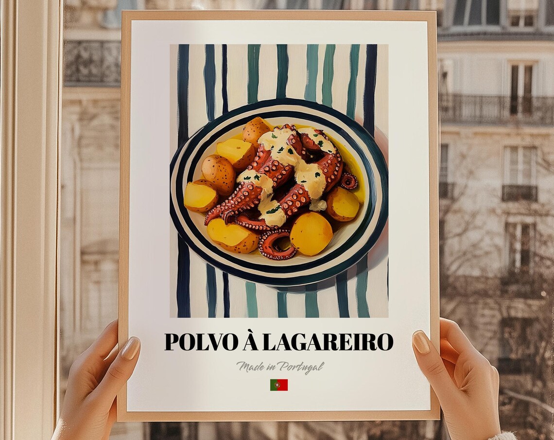 Polvo à Lagareiro Portuguese Octopus Potatoes Made in Portugal Poster