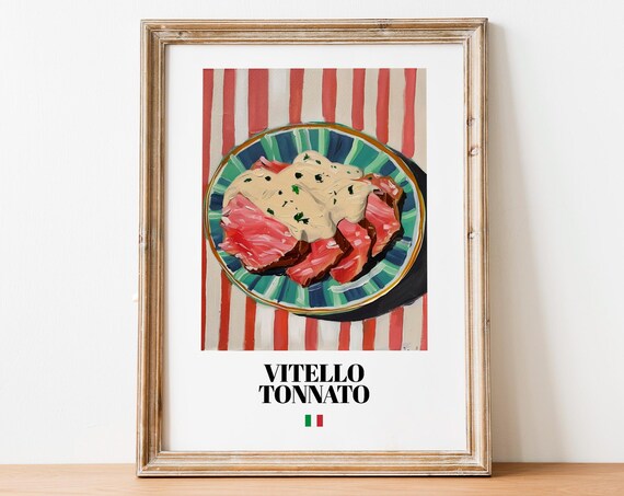 Italian Vitello Poster Cold Appetizer Art For Restaurant And Caf Walls