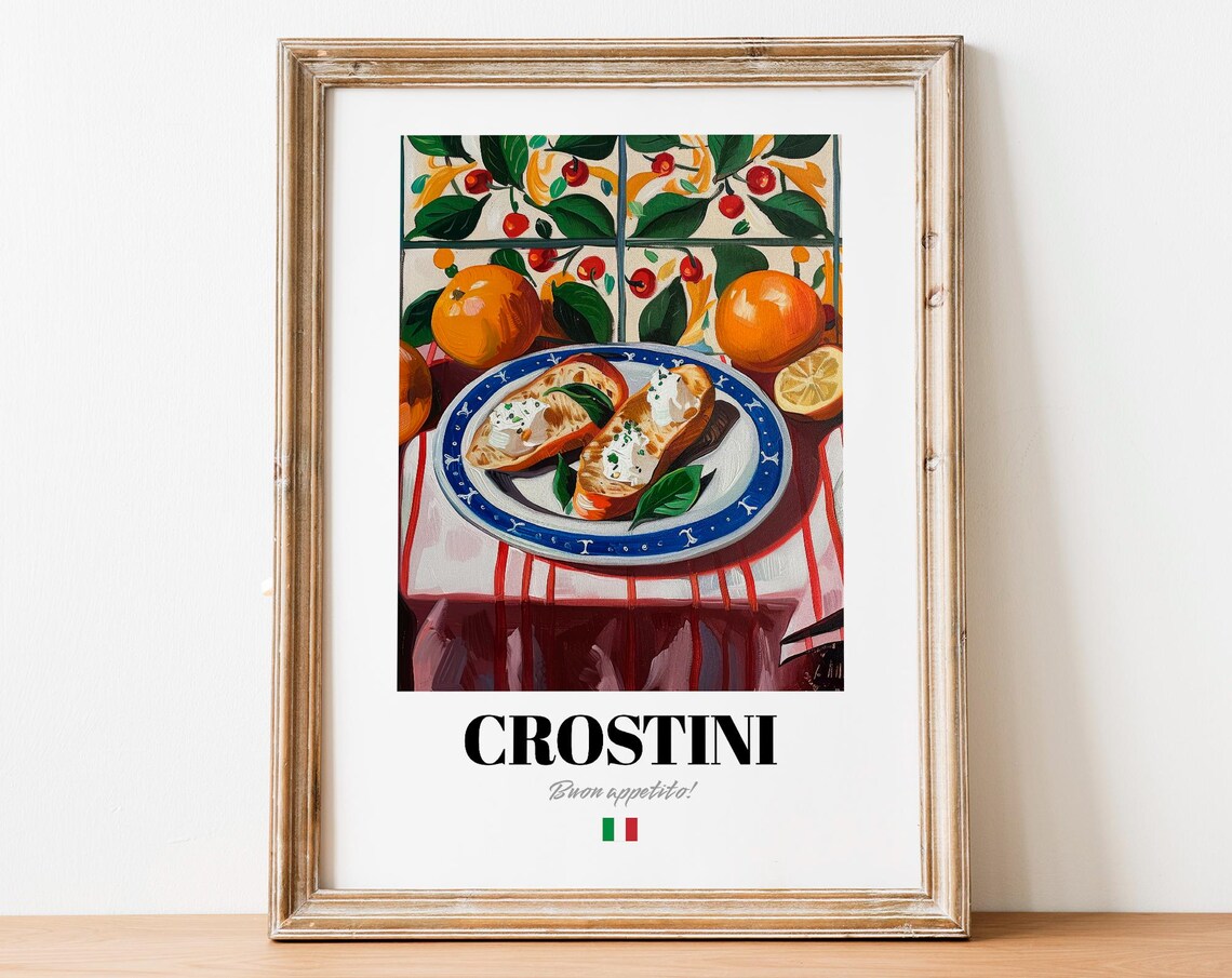 Crostini Italian Appetizer Citrus Tiles Kitchen Food Art Wall Poster