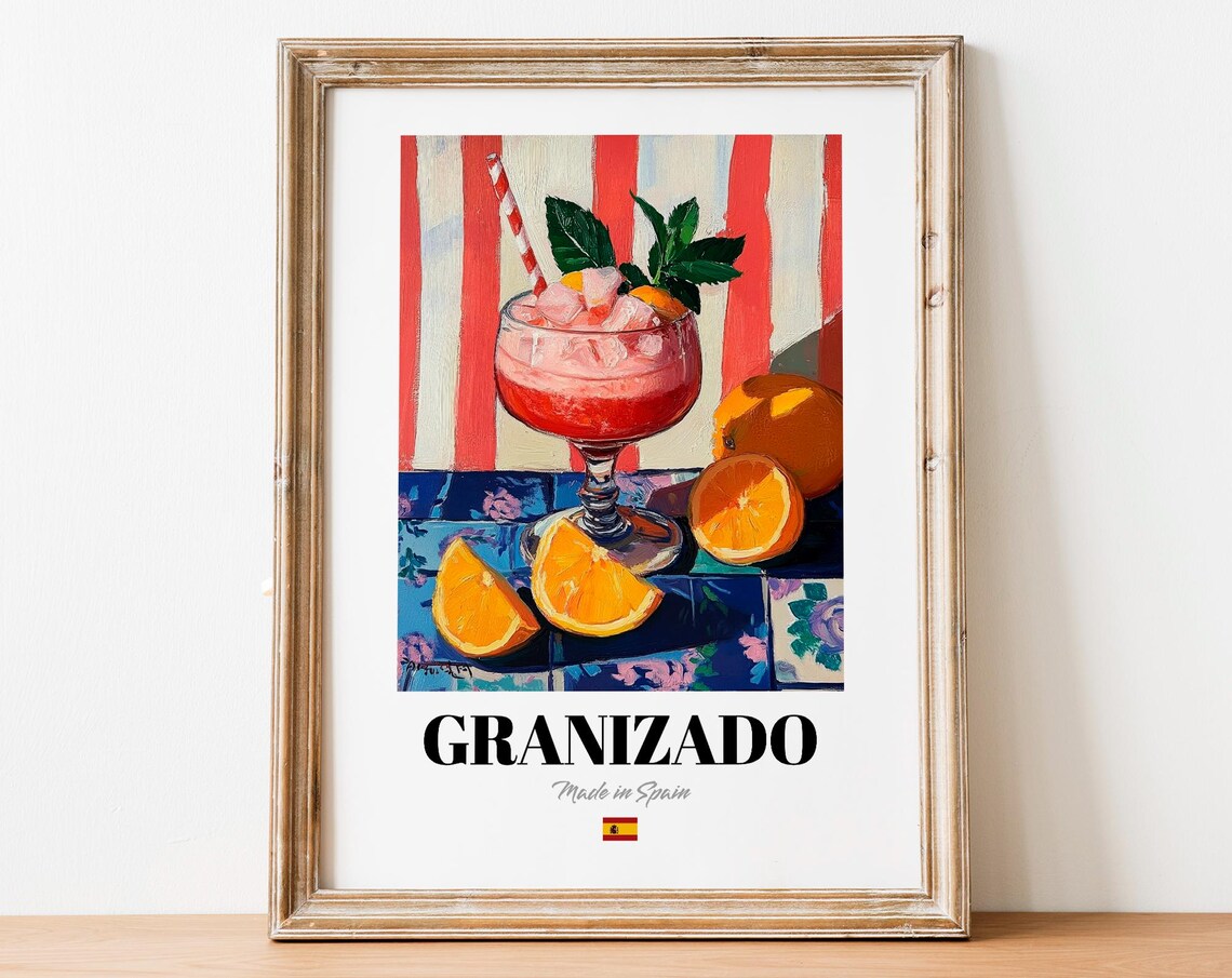 Handdrawn Granizado Poster Print, Boho Retro