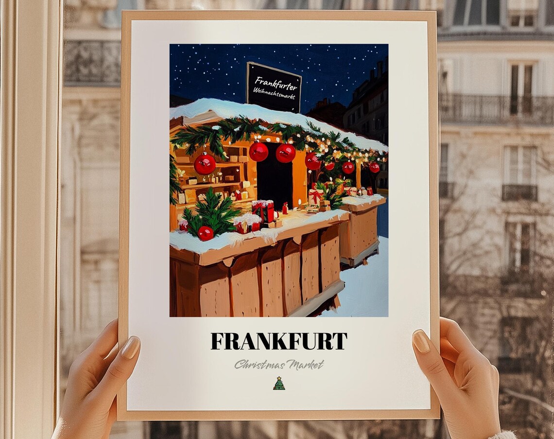 Frankfurt Am Main Germany Christmas Market Poster Print