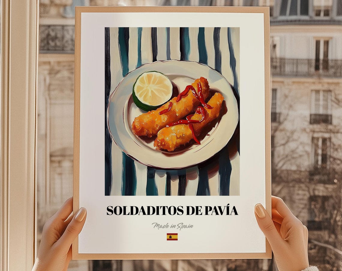 Soldaditos De Pava Spanish Food Print Cafe Menu Template Custom Cover Pavia Kitchen Wall Art