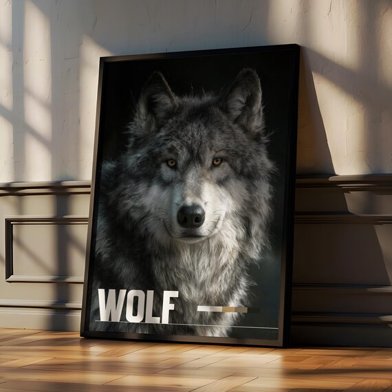 Wolf Framed Poster Majestic Wildlife Wall Art For Nursery Or Kids Room