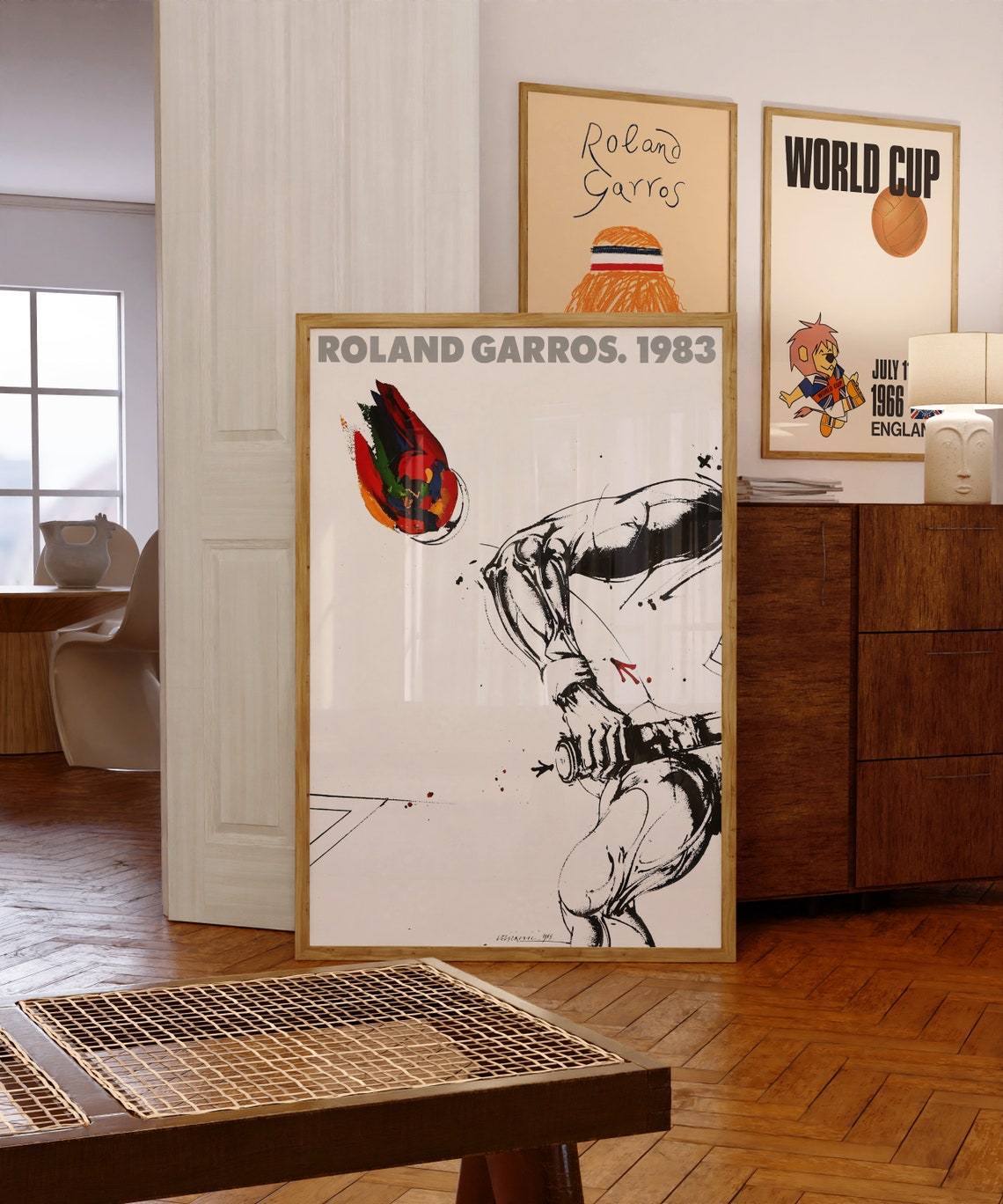 Roland Garros 1983 Print Tennis Poster Roland Garros Poster Sports Wall Art Tennis Print Mid Century Modern Print - Image 3