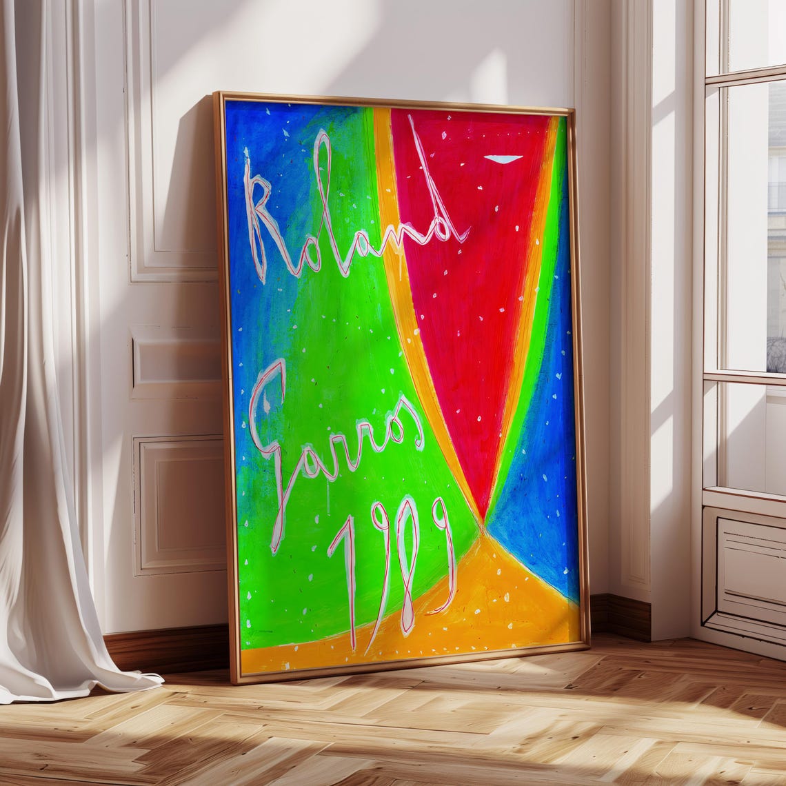 Roland Garros 1989 Print Tennis Poster Roland Garros Poster Sports Wall Art Tennis Print Mid Century Modern Print - Image 4