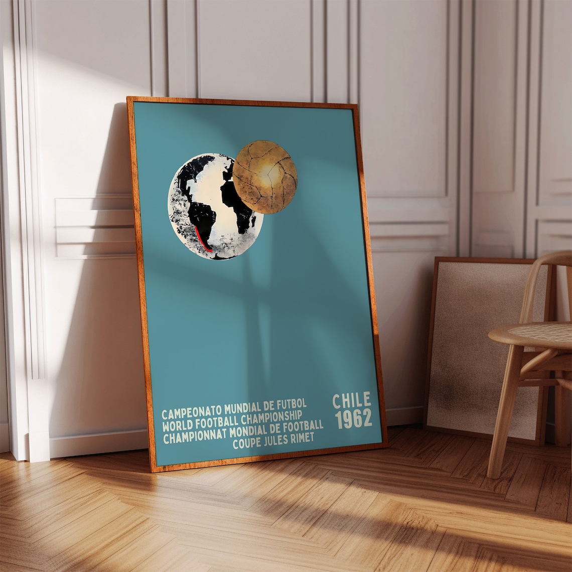 World Cup 1962 Vintage Football Poster, Sports Print - Image 4