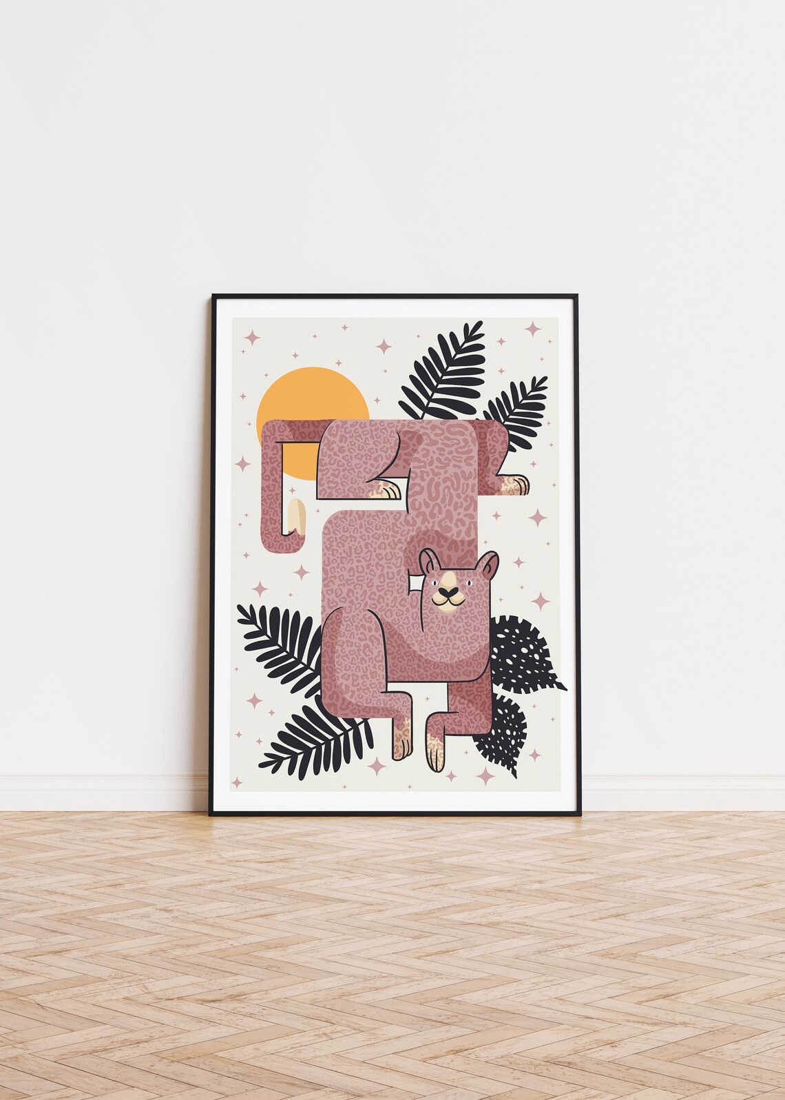 Pink Leopard Poster Wall Art Forms Printed