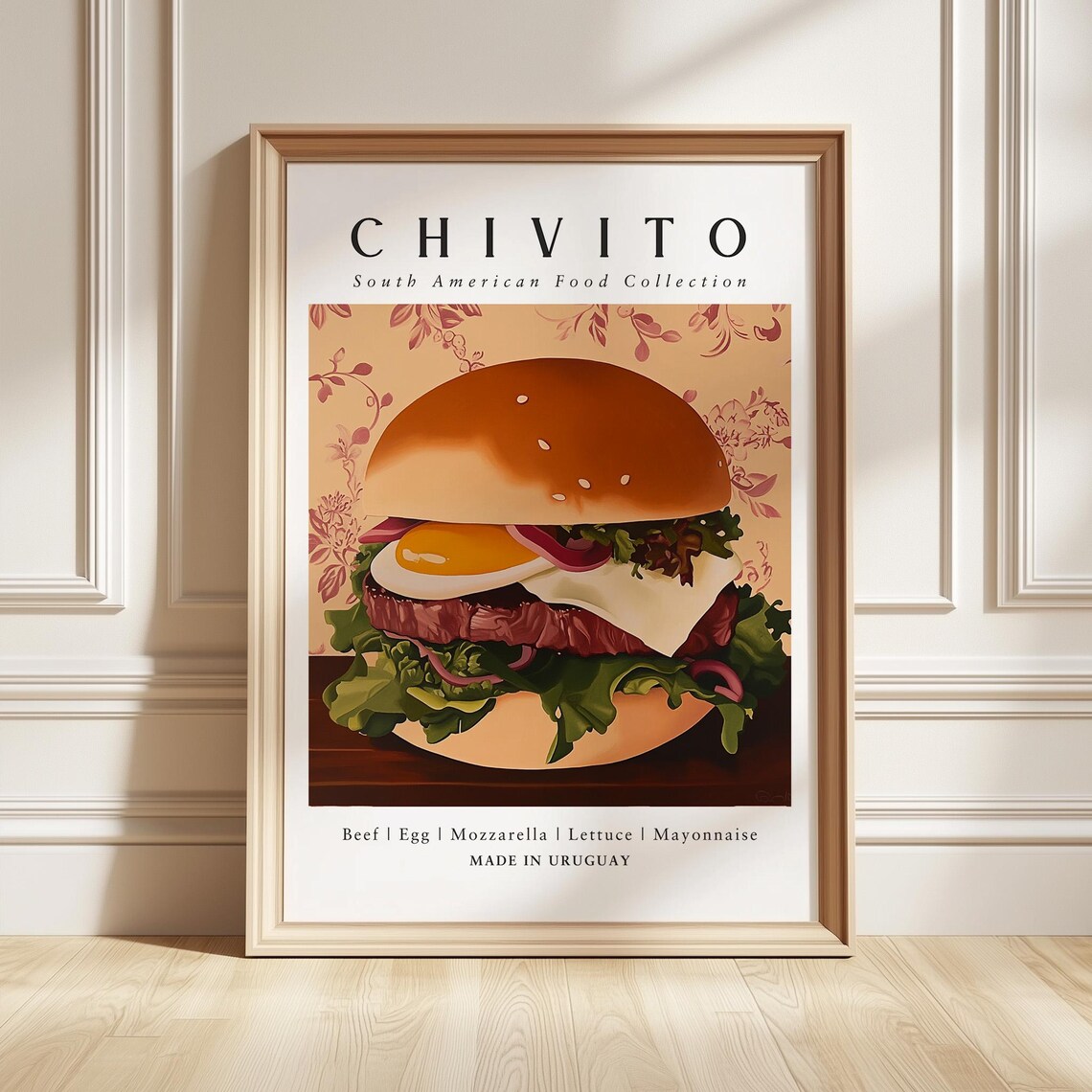 Chivito Art Print, Uruguayan Food Kitchen Decor