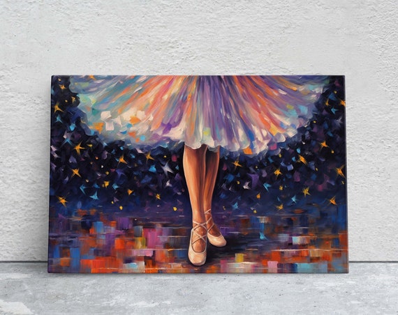 Ballerina On Dancing Art Dance Studio Ballet Painting Framed Dancer Classic Art Contemporary Decor