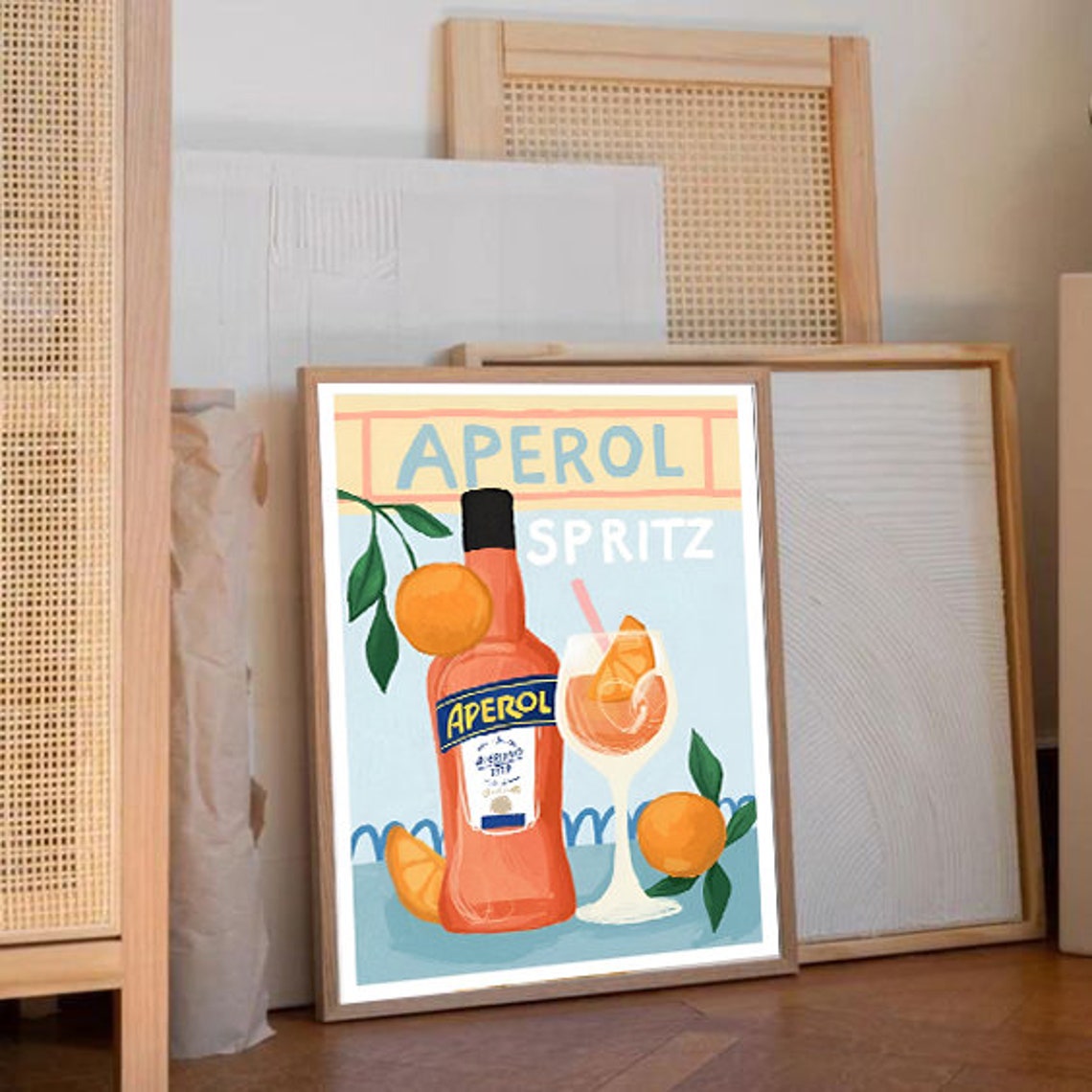 Aperol Spritz Bottle Orange Cocktail Retro Italian Bar Art Poster - Image 3
