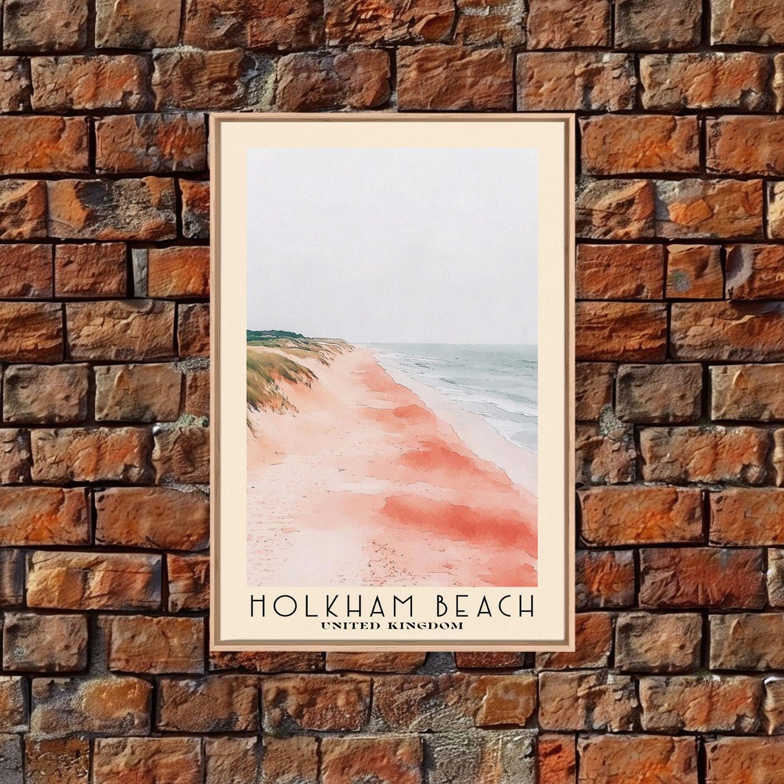 Holkham Beach United Kingdom Pink Sand Dunes Misty Coast Travel Poster - Image 5
