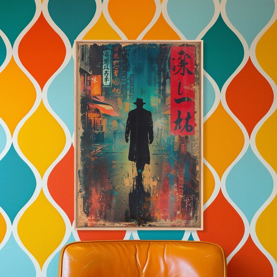 Japanese Detective Noir Street Art Poster Print