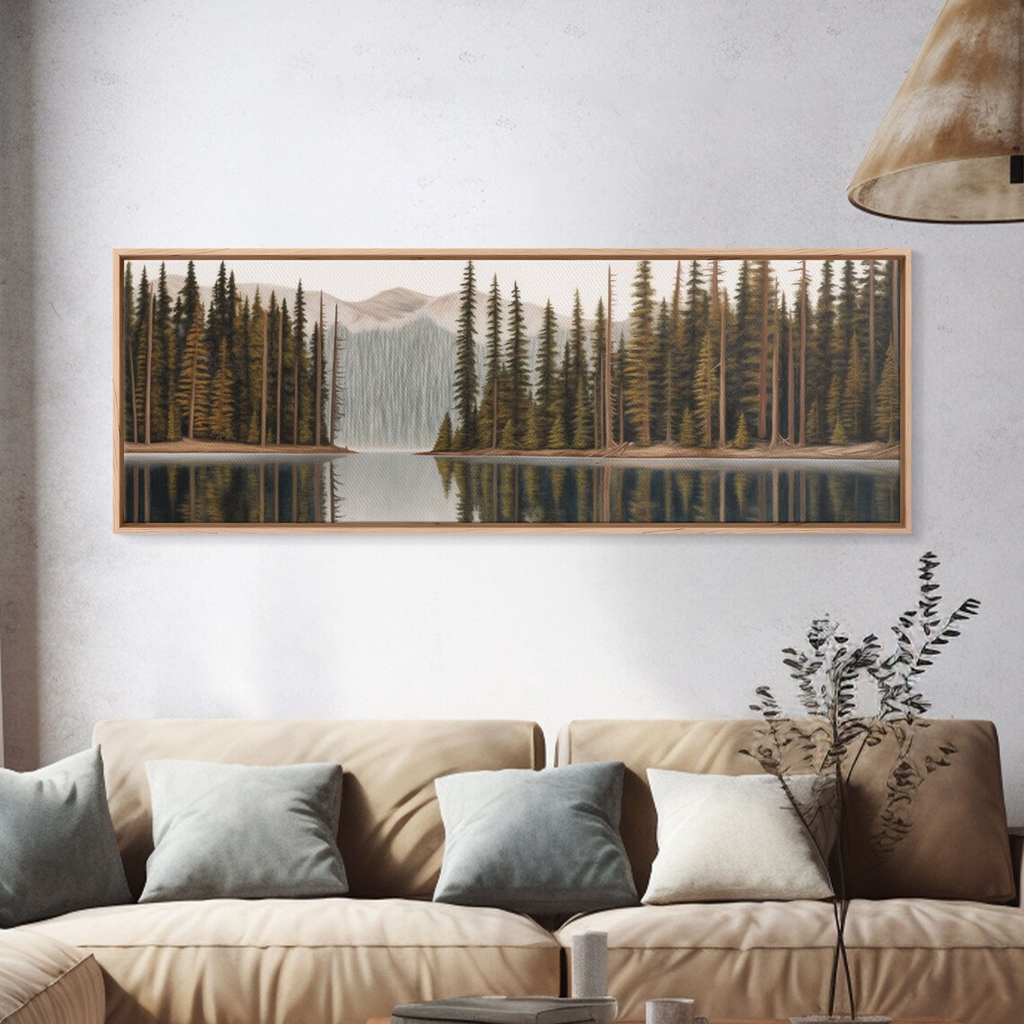 River Colored Pencil Landscape Mountain Reflection Art Print - Image 4