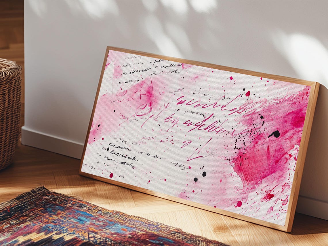 Abstract Lettering Print Pink Graffiti Wall Art Modern Living Room Or Dorm Decor Bold Aesthetic Artwork Contemporary Gift Idea - Image 2