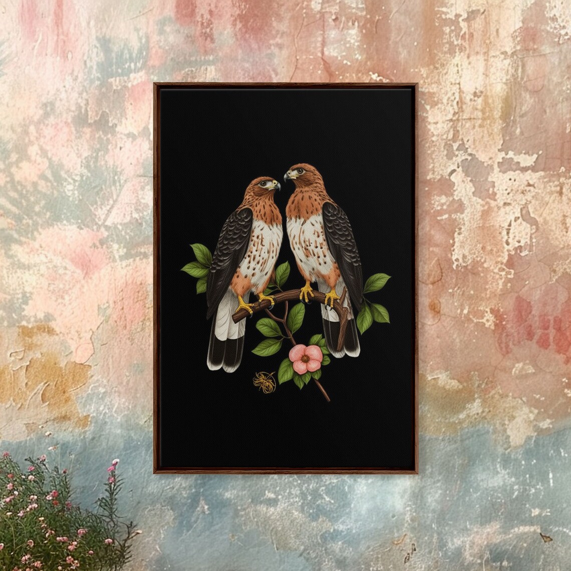 Pair of Hawks, Nature Wall Art Print for Birds - Image 3