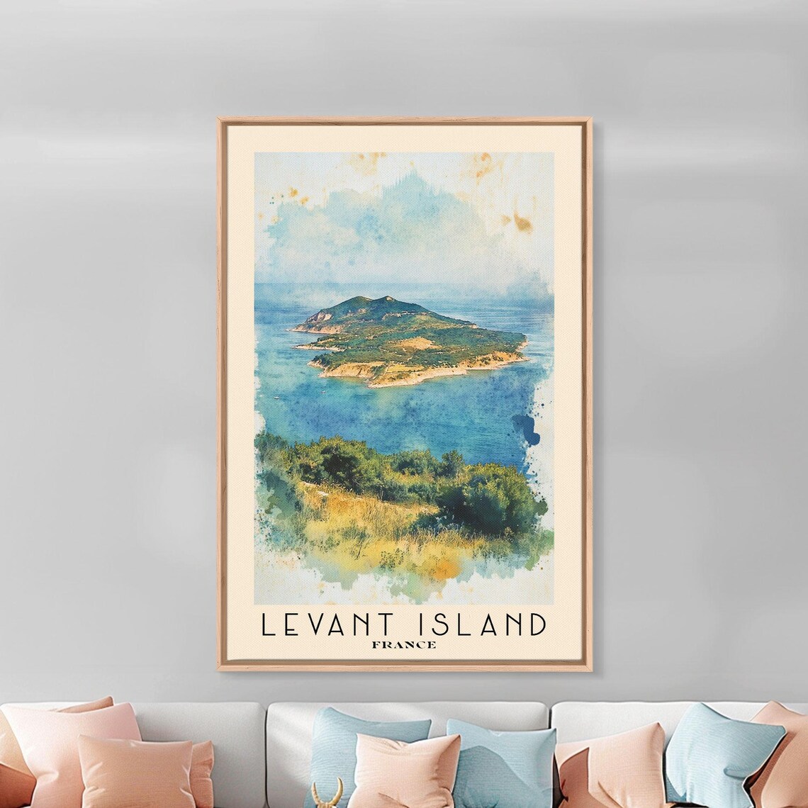 Levant Island France Watercolor Beach Print Vacation Gift France Wall Art Beach Painting Beach Decor Beach Painting - Image 3