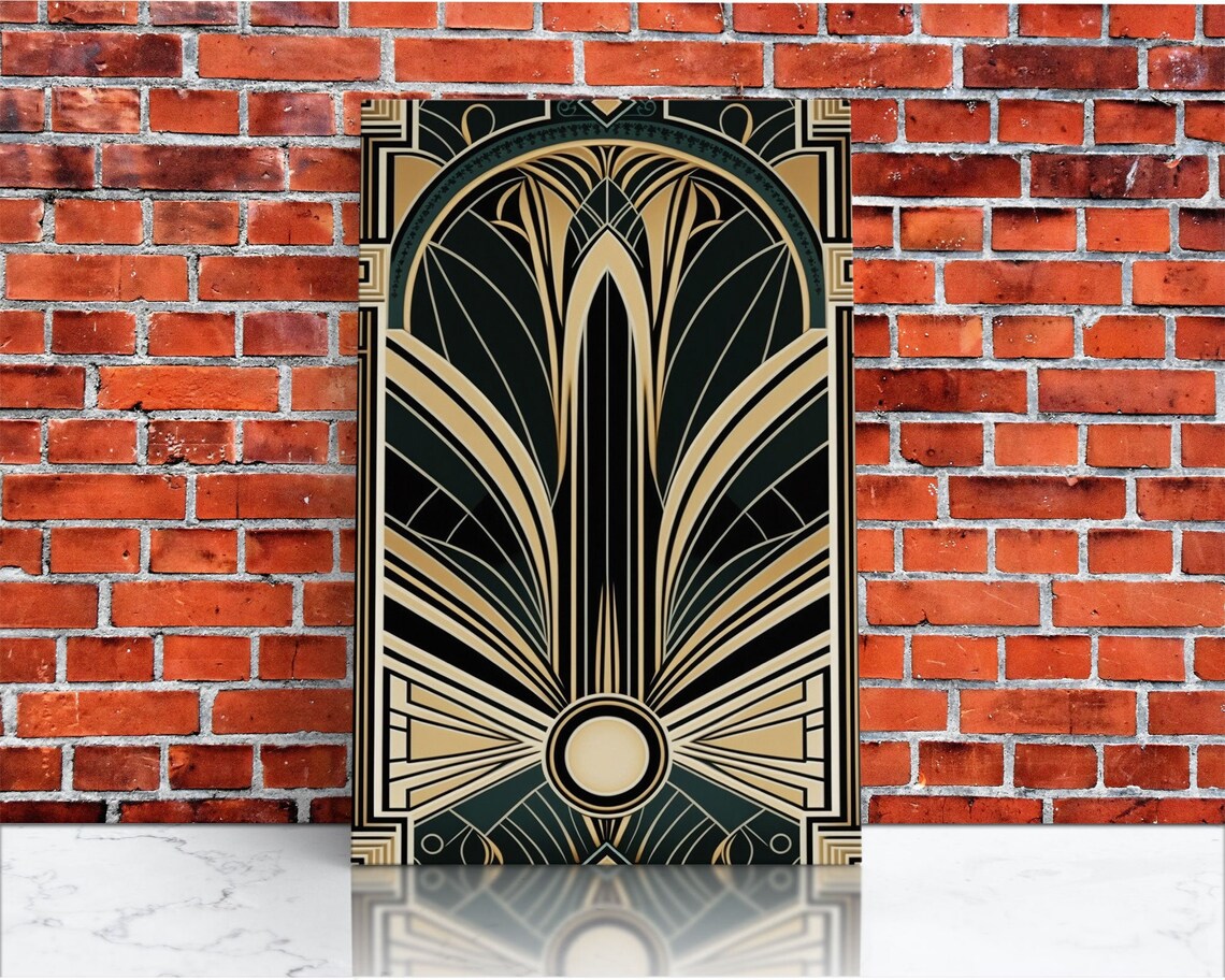 Art Deco Geometric Art Print, Midcentury Office Decor - Image 3