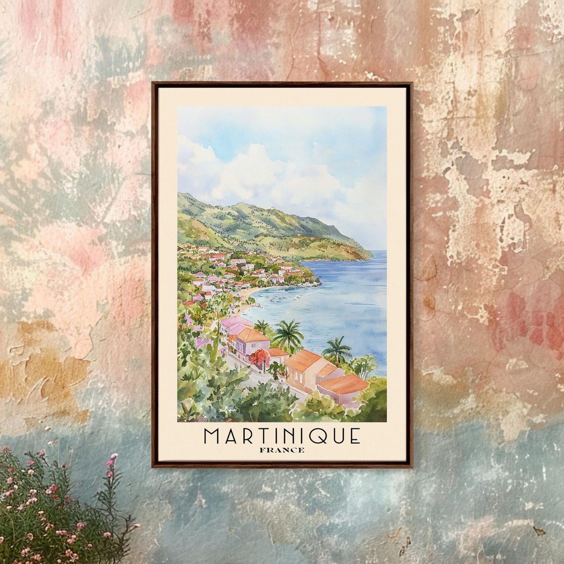 Martinique France Watercolor Print Vacation Gift France Wall Art Vacation Wall Art Vacatation Beach Decor Beach Or Lakehouse Art