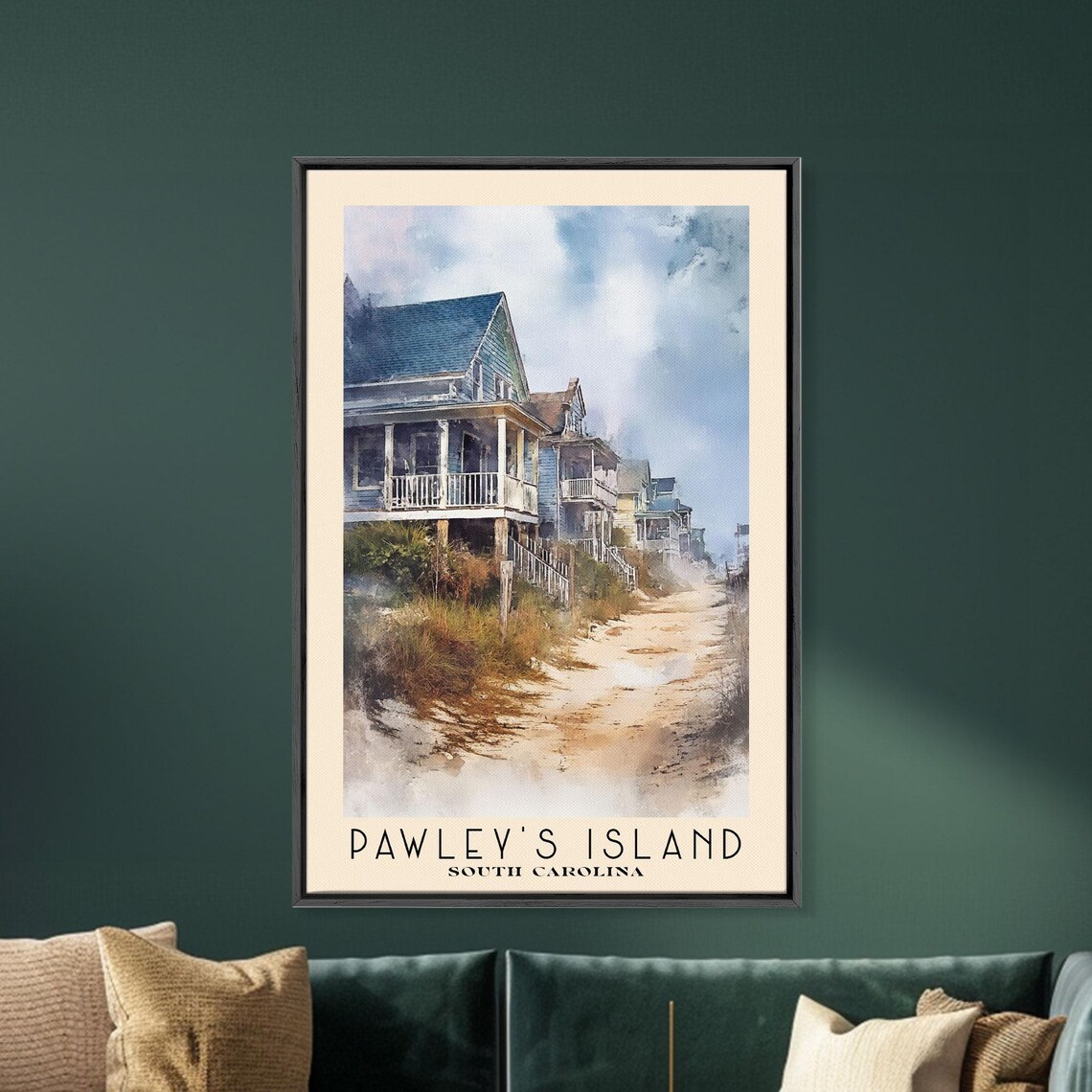 Pawleys Island South Carolina Watercolor Art Print - Image 5