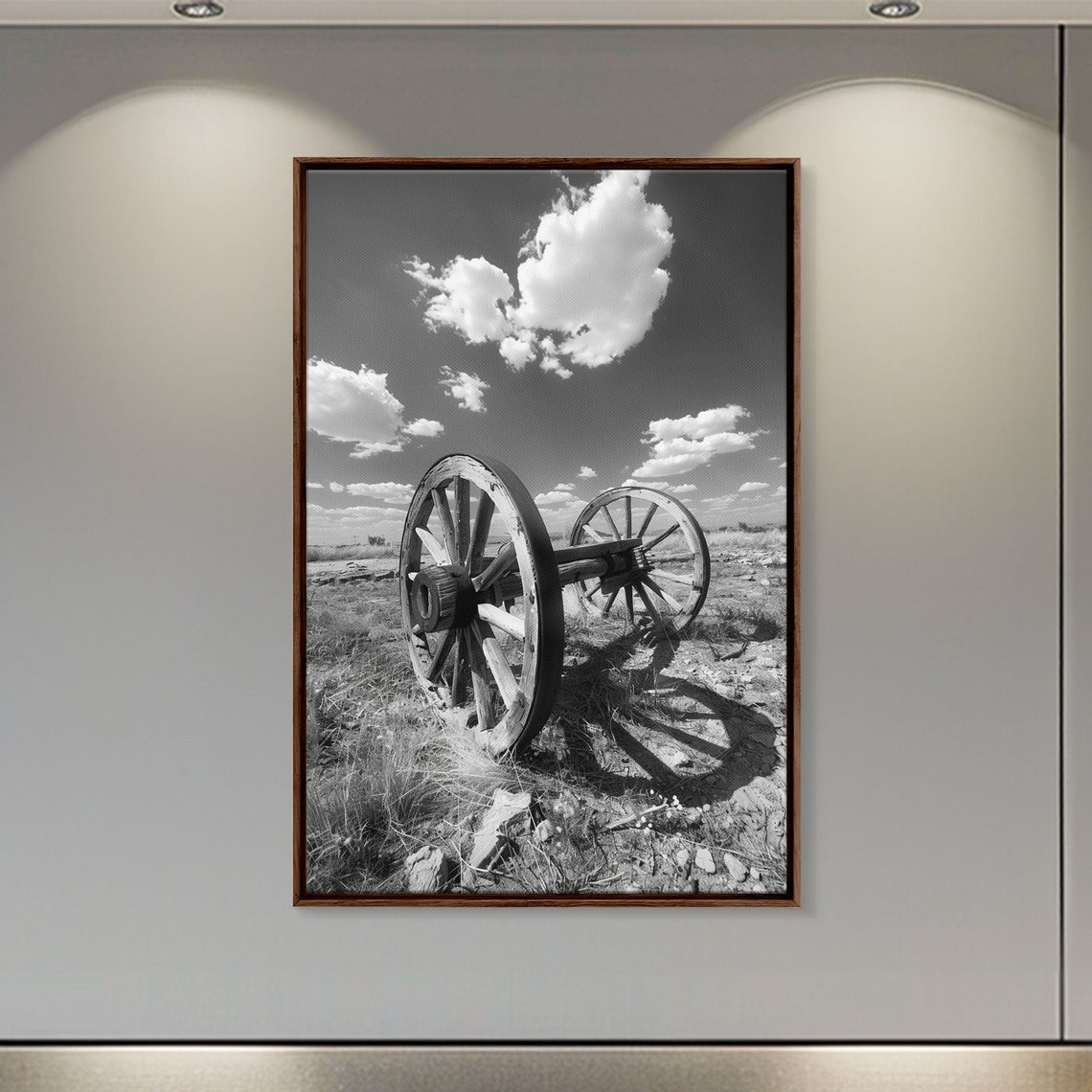 Abandoned Wagon Wheel Black and White Prairie Old West Photo Poster - Image 3