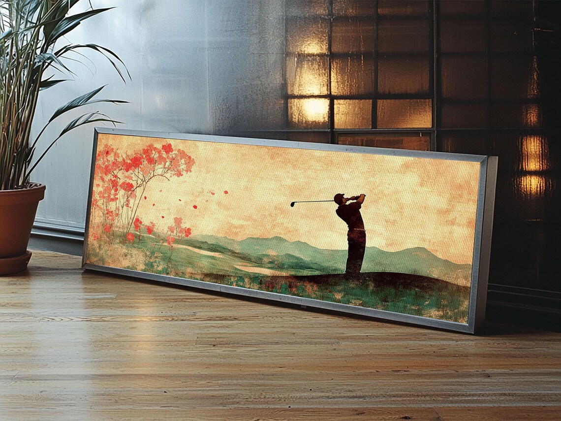 Golf Swing Elegance, Rustic Golf Art Print for Him - Image 6