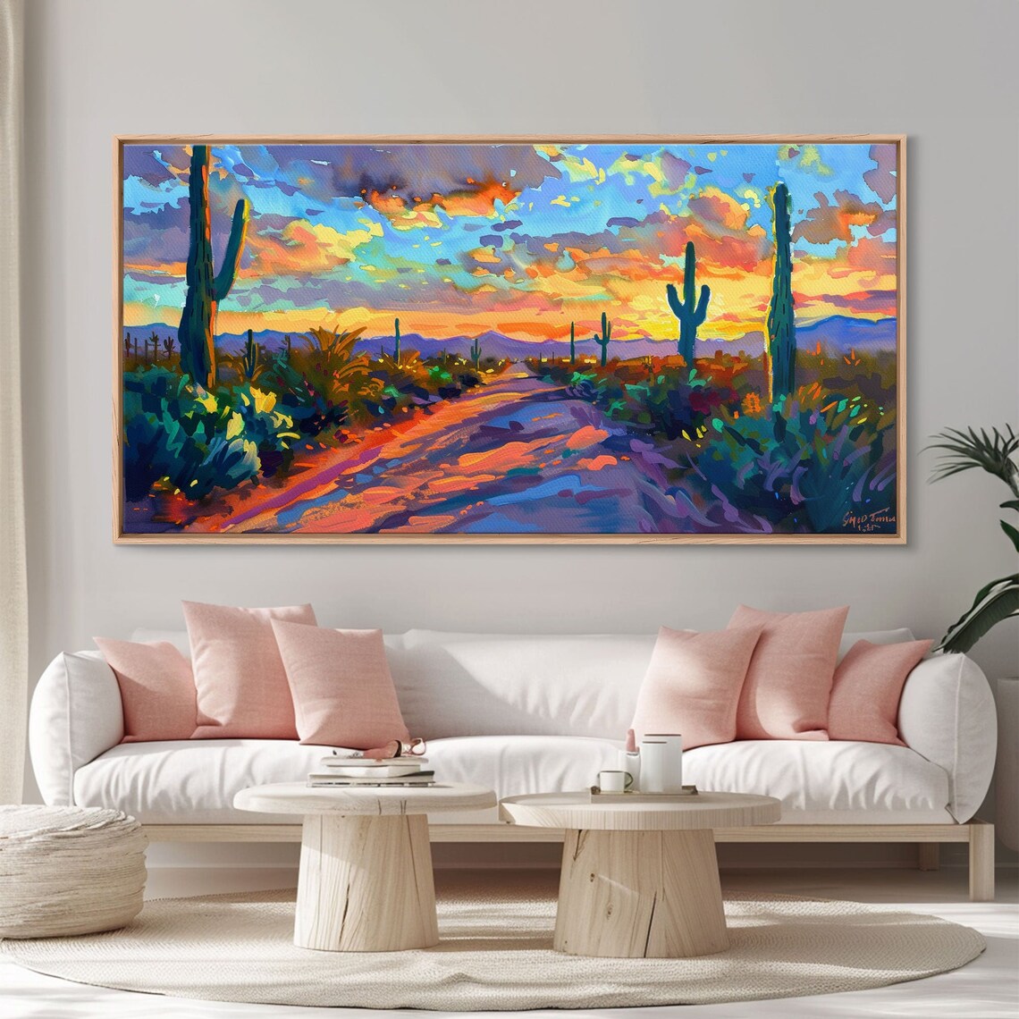Majestic Desert Sunset Over Mountains Framed Print For Bedroom Art Ideal For Southwestern And Boho Decor - Image 4