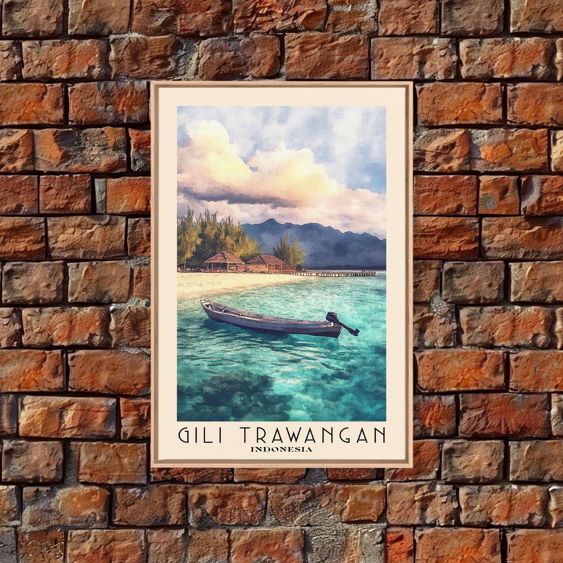 Gili Trawangan Indonesia Turquoise Lagoon Boat Sunset View Poster - Image 5