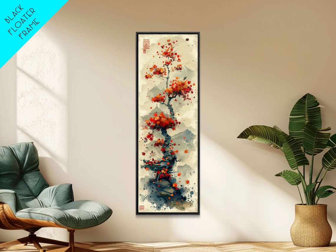 Autumn Bonsai Tree, Traditional Japanese Ukiyo-E Art Print