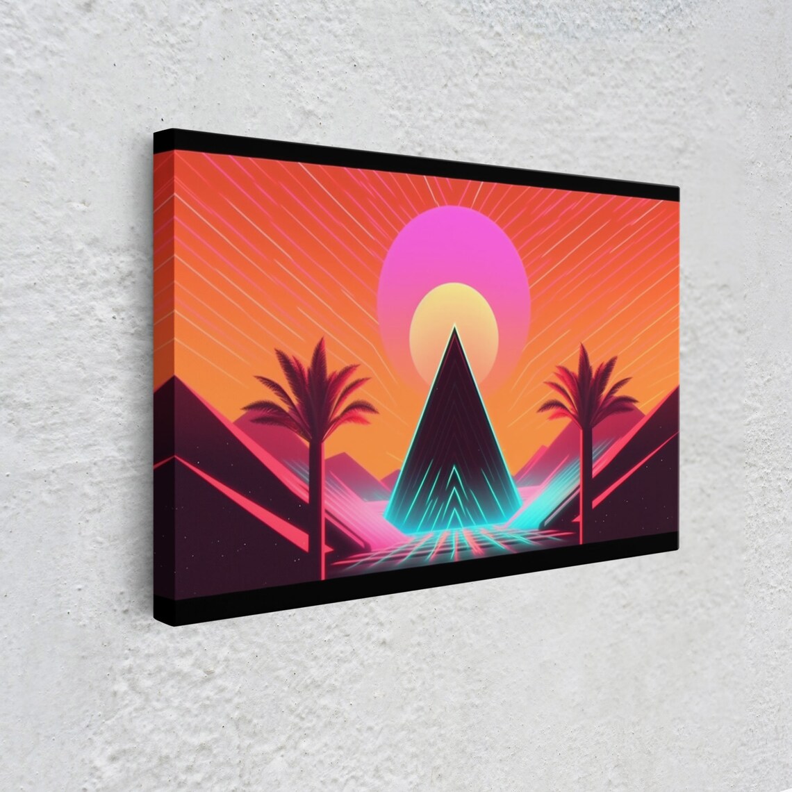 Vaporwave Cityscape Night, Purple Travel Poster - Image 4
