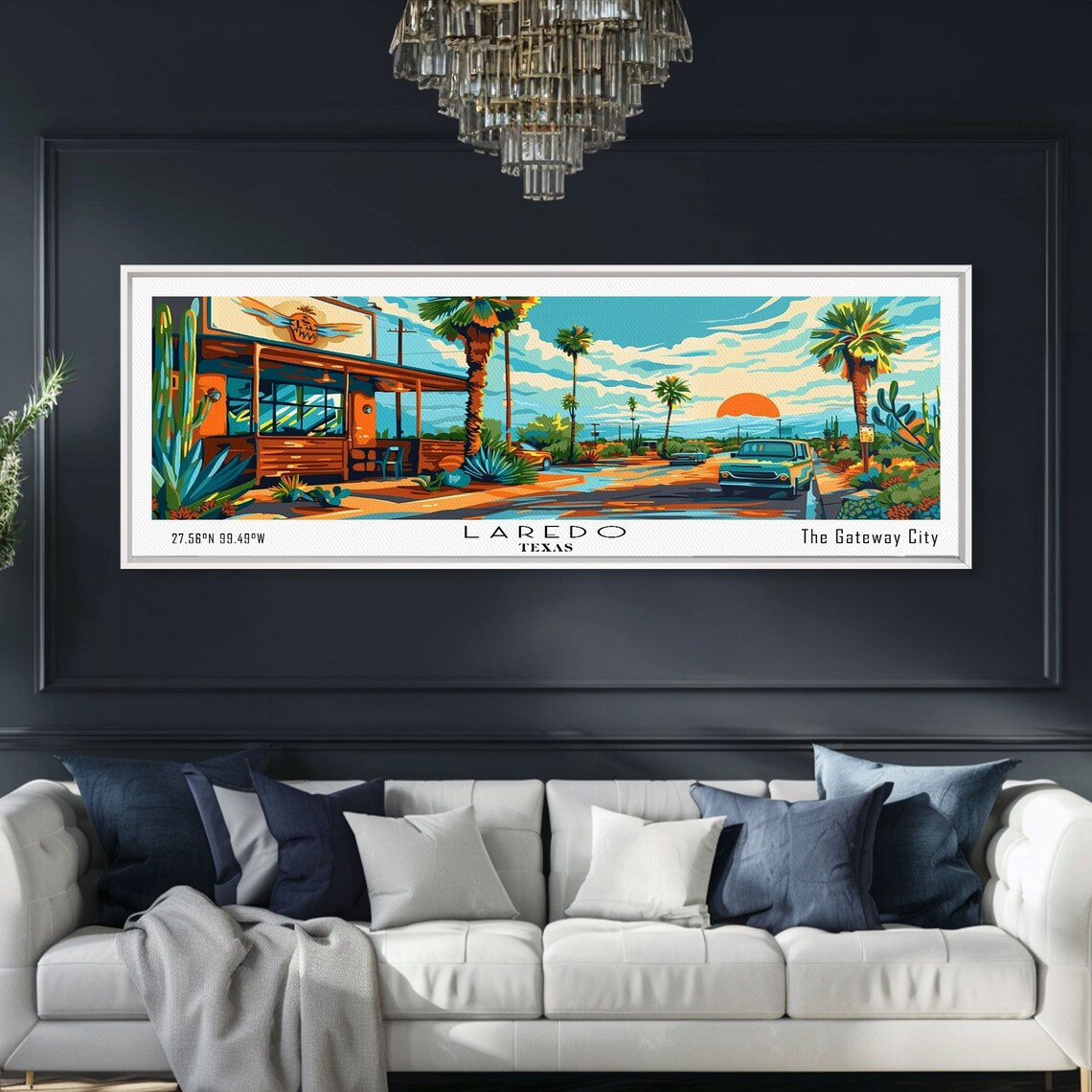 Laredo Texas Gateway City Desert Sunset Diner Street Travel Poster - Image 4