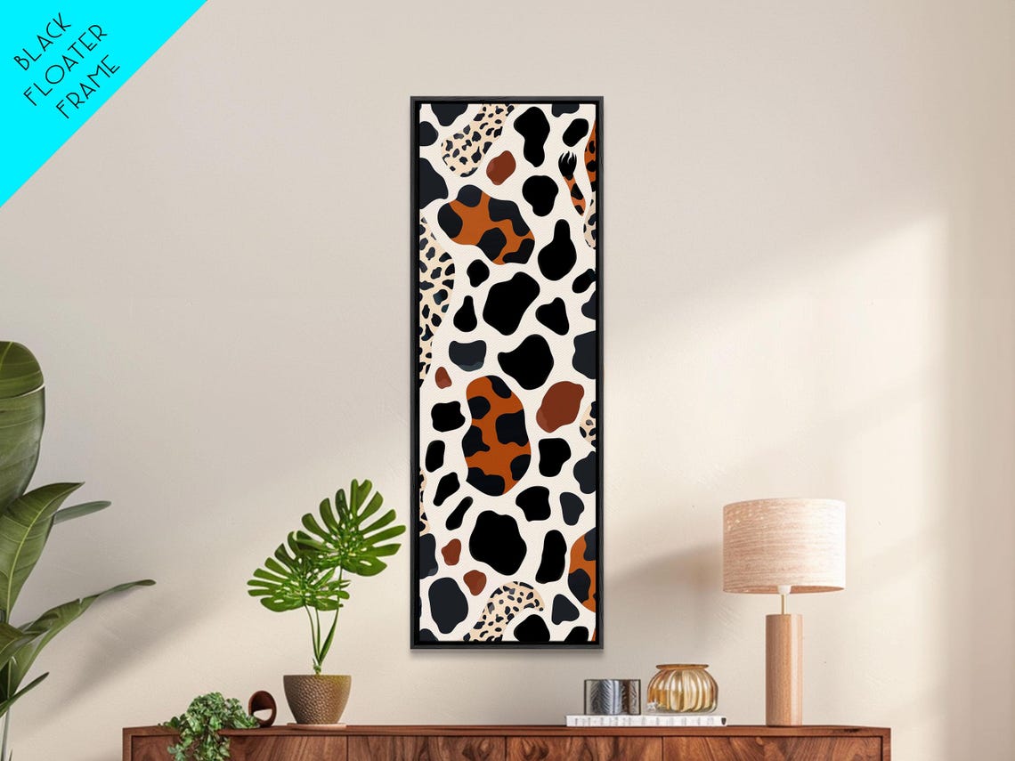 Retro 70s Cheetah Leopard Animal Spots Pattern Tall Wall Print - Image 5