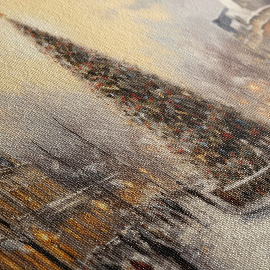 Retro Christmas Village Art Print, Winter Wonderland - Image 2