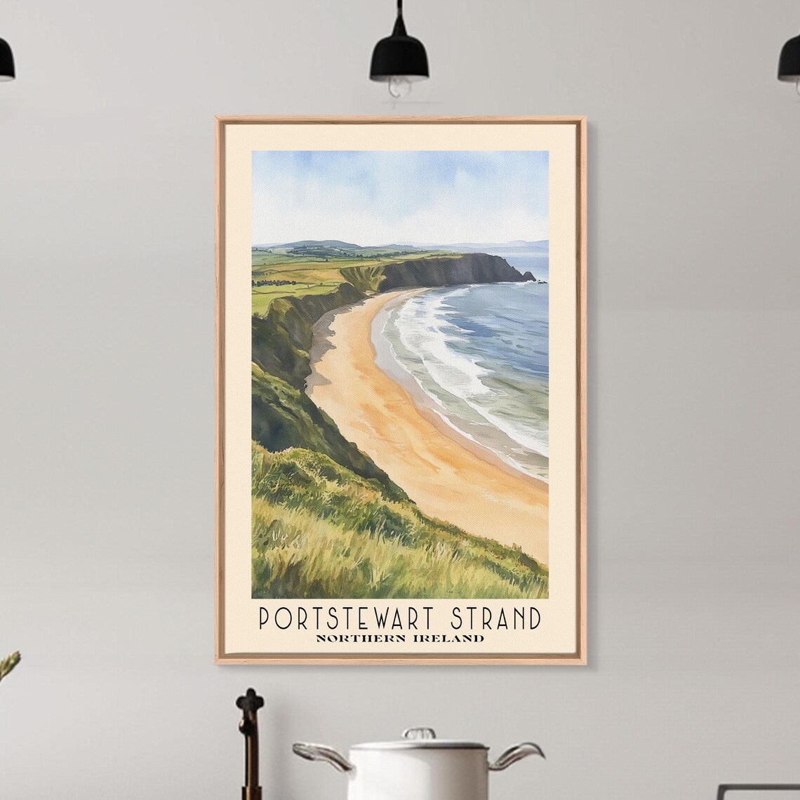 Portstewart Strand Northern Ireland Golden Dune Beach Watercolor Poster - Image 6