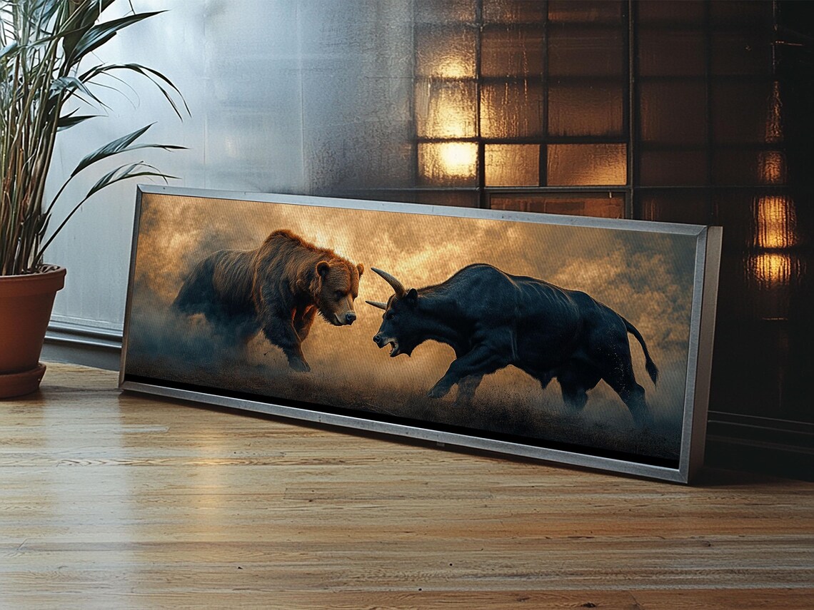 Bull and Bear, Moody Rustic Industrial Art Print - Image 5