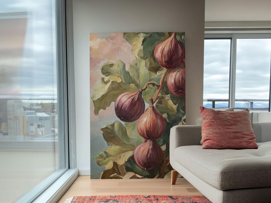 Ripe Figs On The Vine Oil Painting Botanical Kitchen Wall Poster - Image 6
