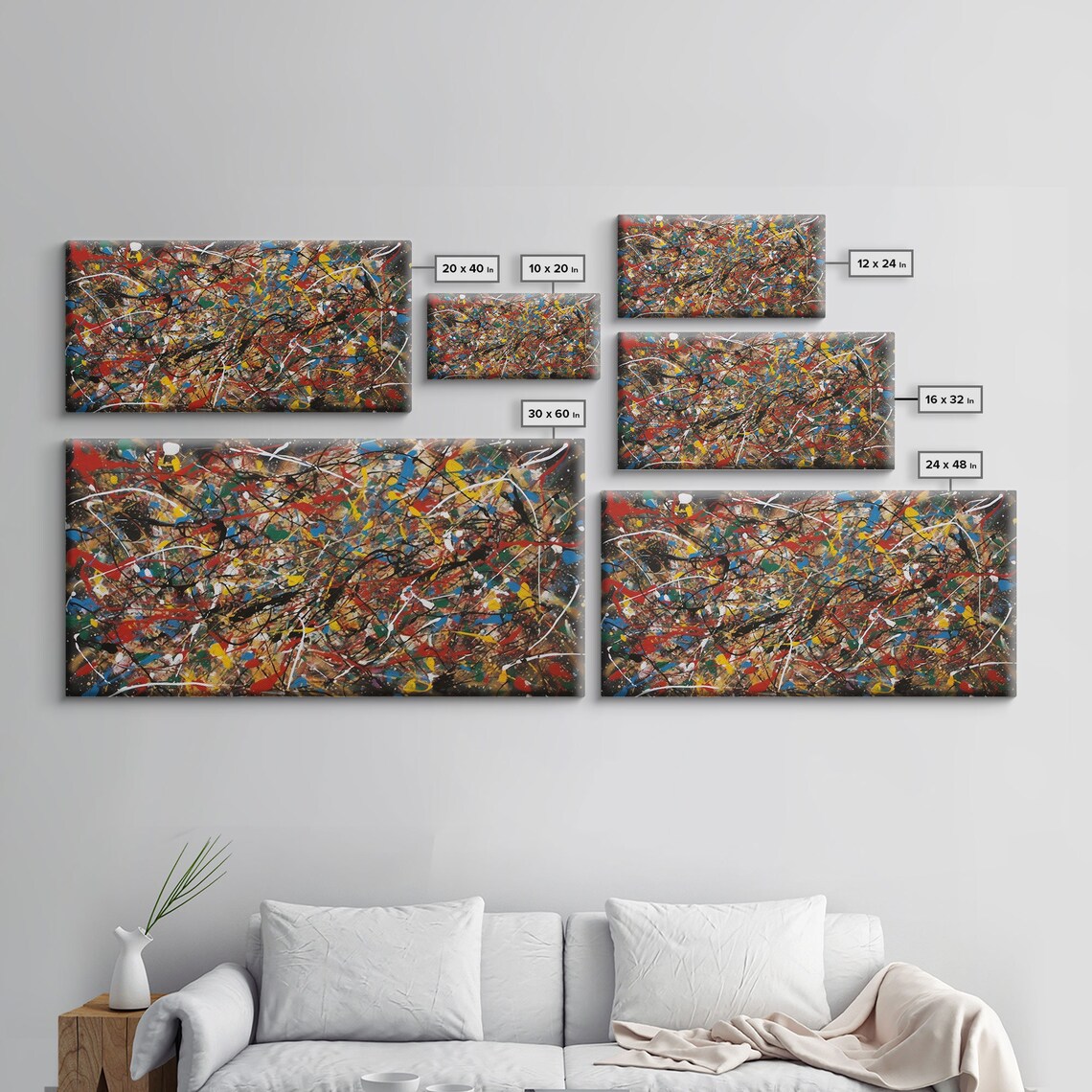 Jackson Pollock-Style Abstract Drip Painting Art Print - Image 2