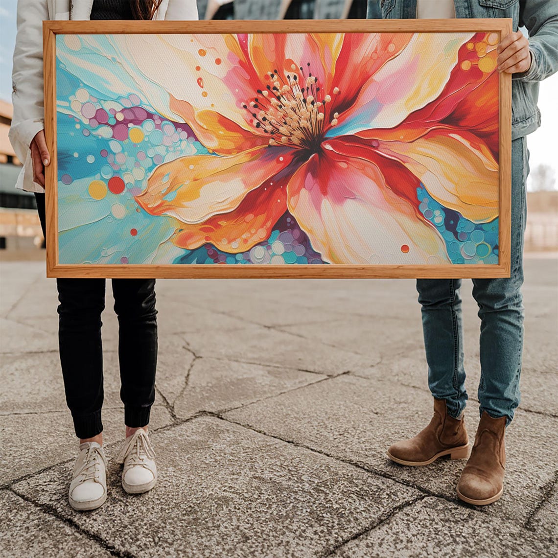 Hibiscus Wall Art Tropical Flower Print Pink Flower Panoramic Art Wall Art Art Landscape Art Boho Wall Art Rustic Wall Decor - Image 5