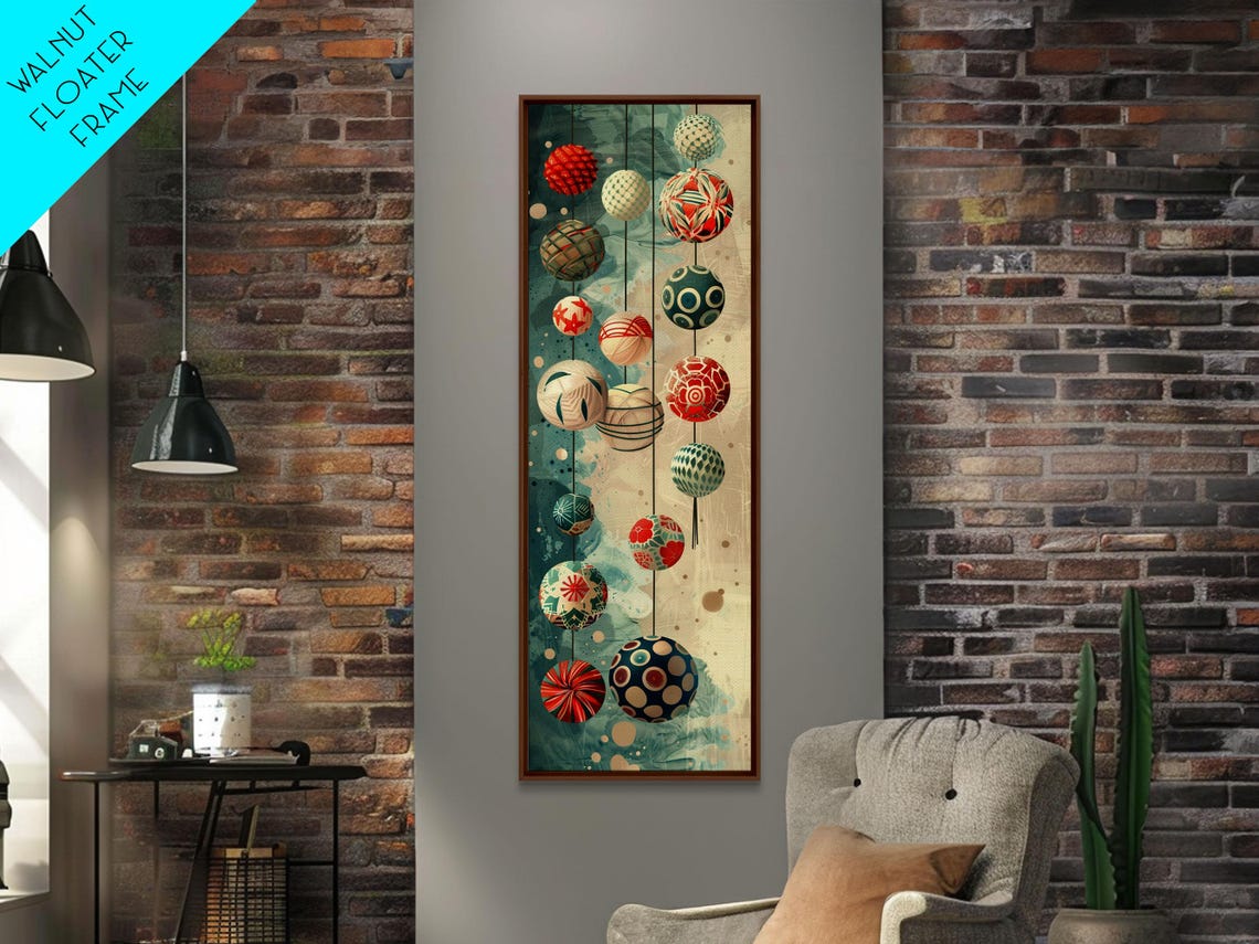 Hanging Japanese Lantern Balls Colorful Ornaments Tall Art Poster - Image 6