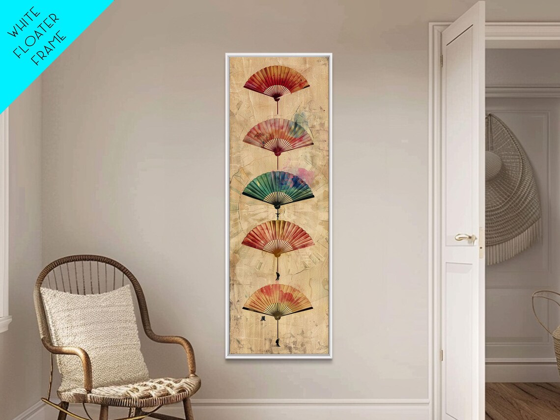Japanese Folding Fans, Ukiyo-E Style Art Print - Image 4