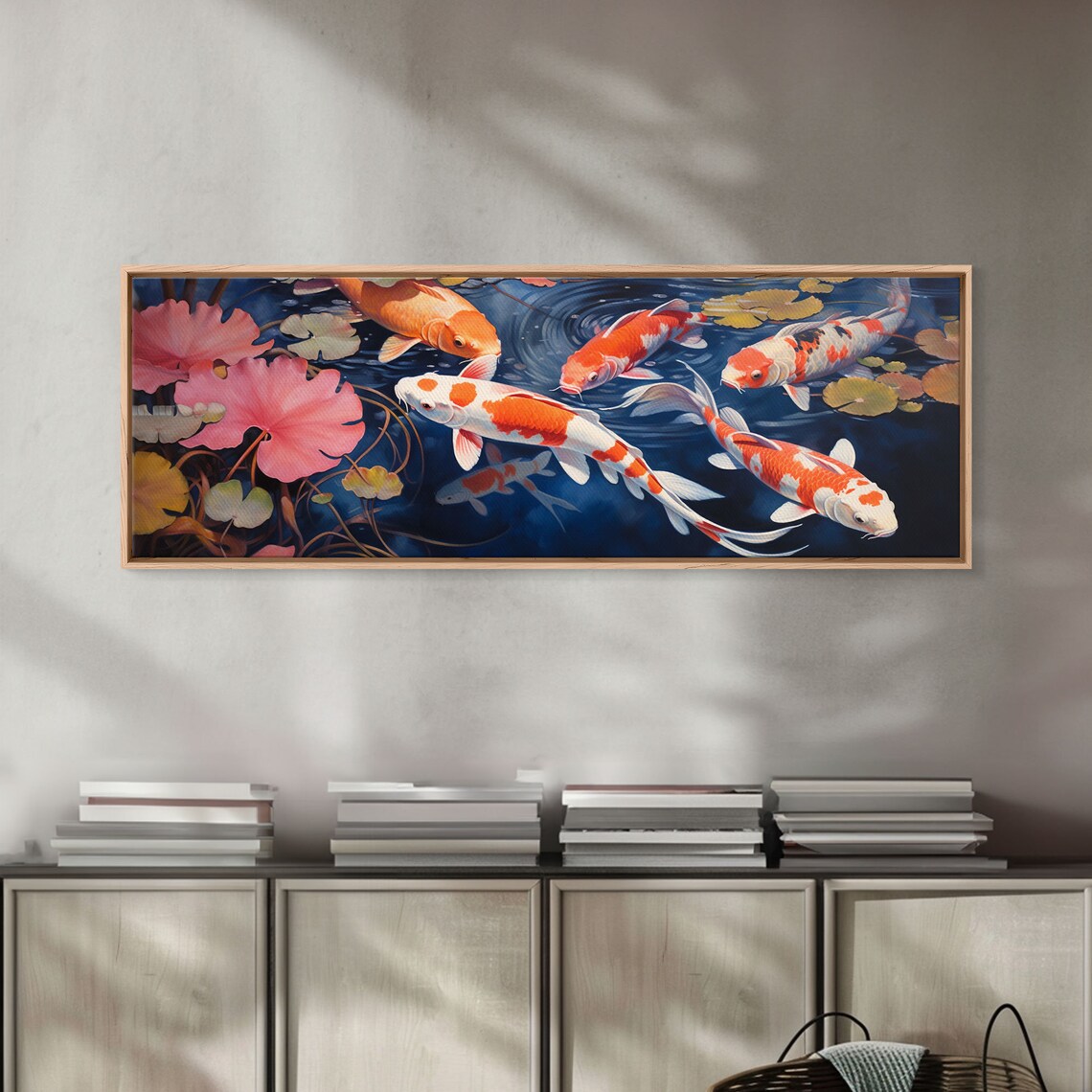 The Koi Pond Framed Print Koi Fish Decor Koi Fish Garden Wall Art Koi Fish And Lilly Pads - Image 3