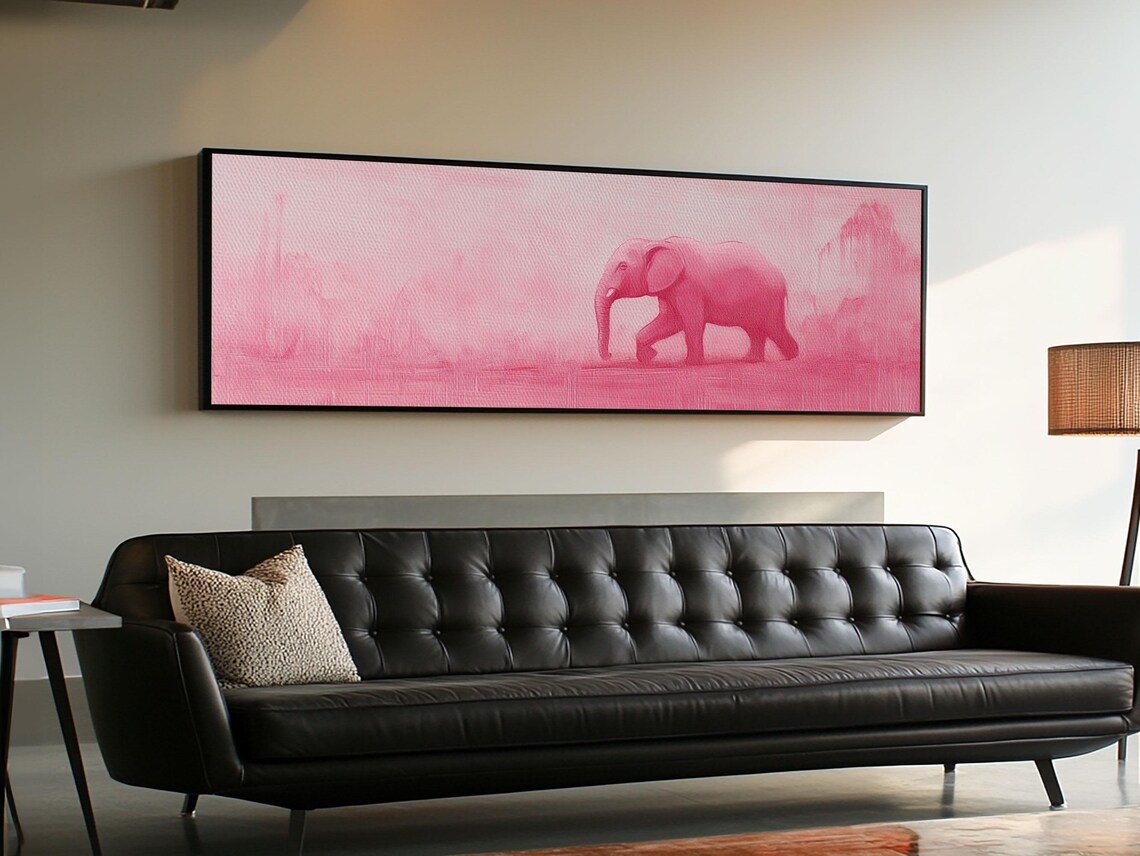 Preppy Pink Elephant Art Print, Girls Dorm Room - Image 5
