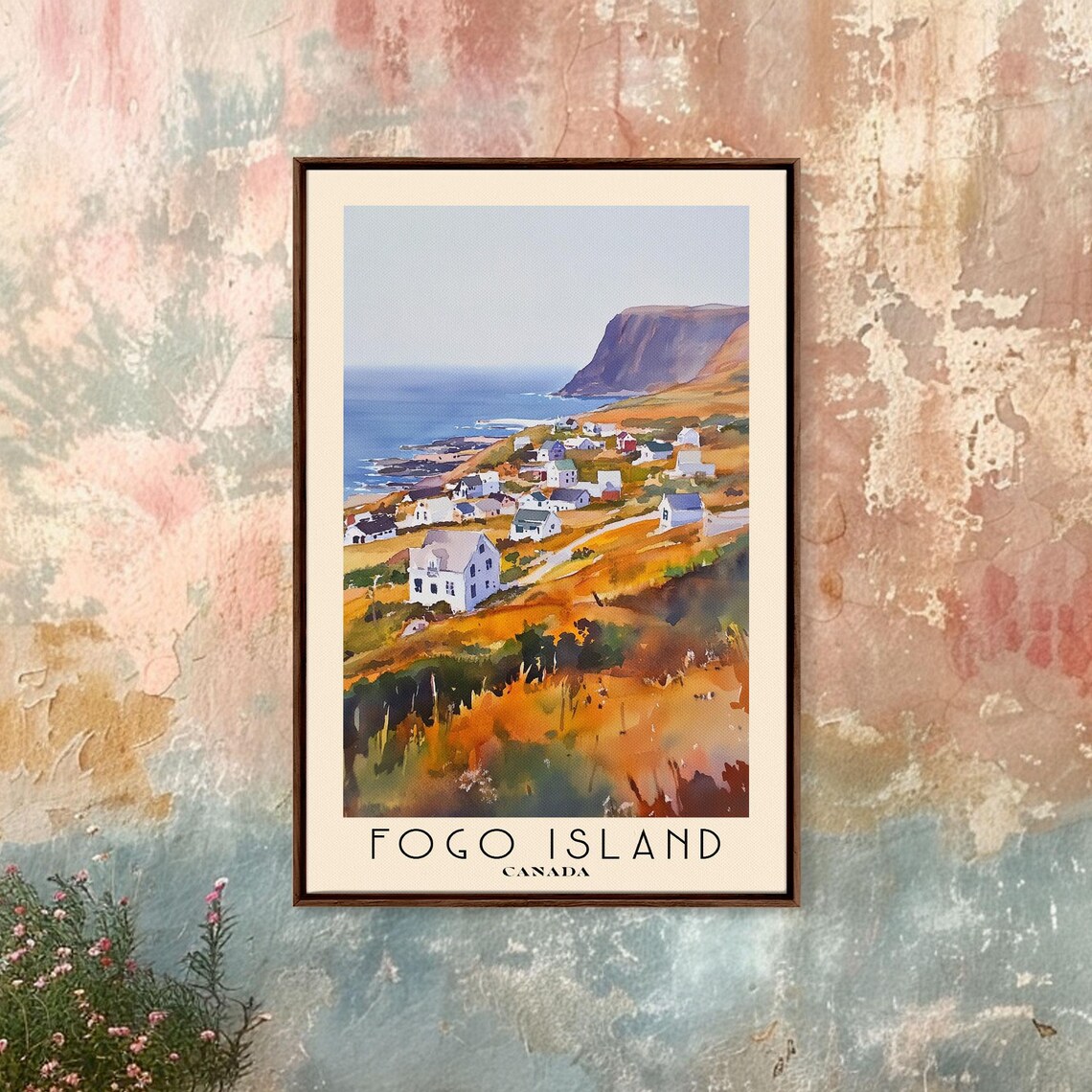 Fogo Island Canada Fishing Village Autumn Hills Ocean View Poster - Image 4