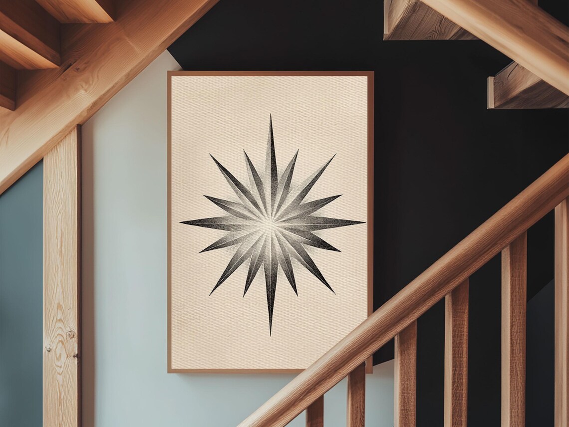 North Star Minimalist Christmas Art Poster Print - Image 4