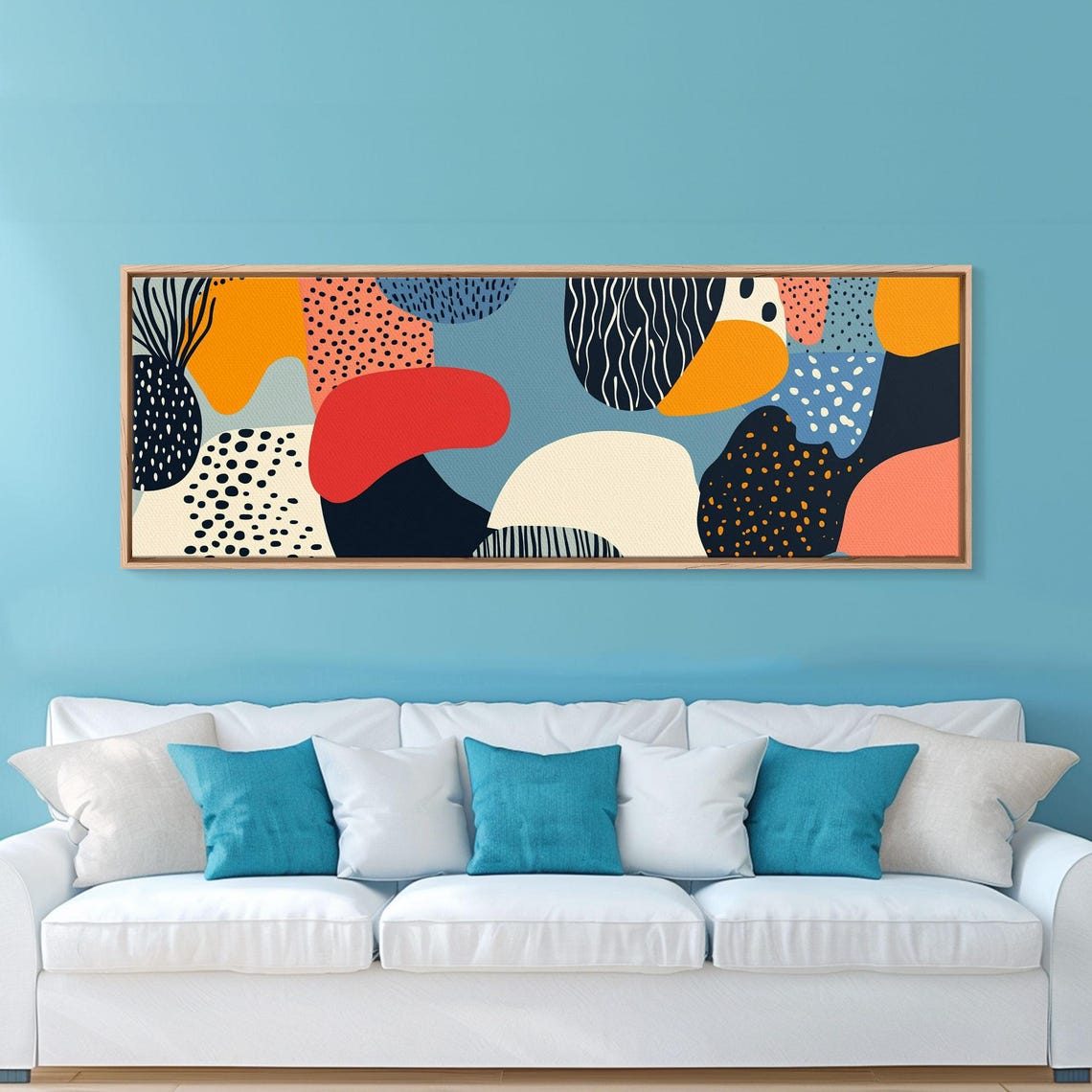 Retro 90s Geometric Abstract Colorful Shapes Modern Wall Art Print