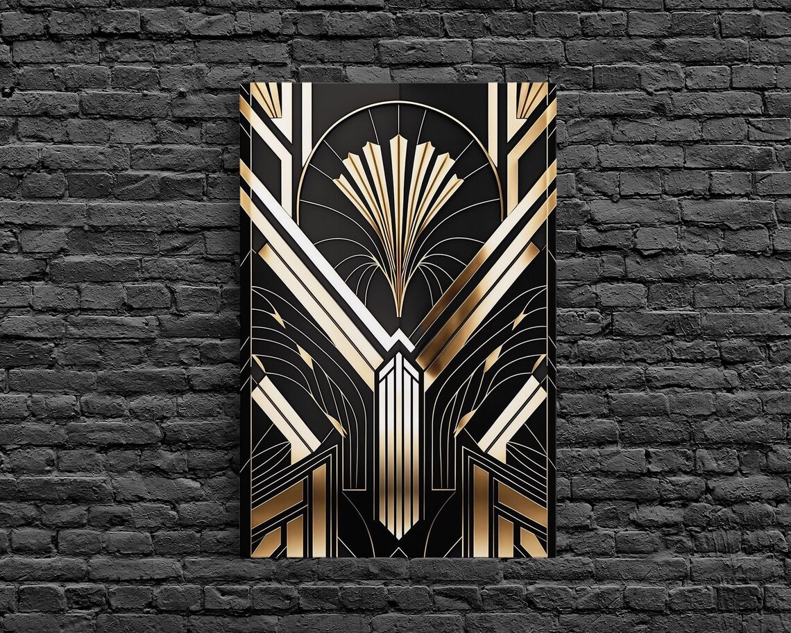 Art Deco Pattern Abstract Art Print, Mid-Century Modern Decor