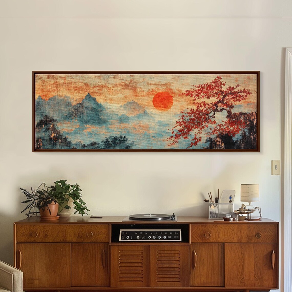 Japanese Maple Tree and Sunset, Wabi-Sabi Art Print - Image 3