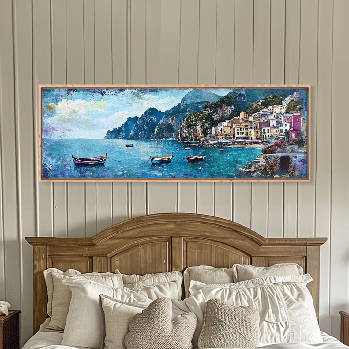 Italian Seaside, Summer in Italy Oil Painting Art Print - Image 4