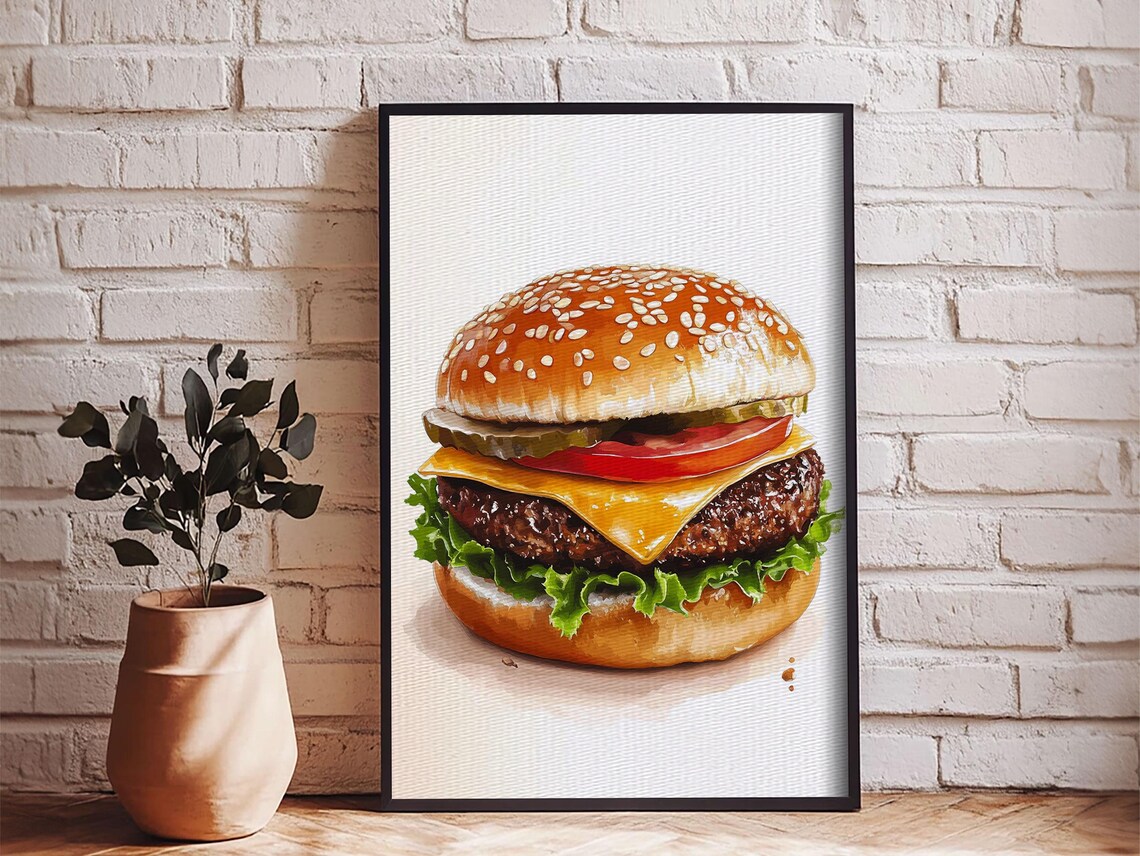 That's A Big Burger Kitchen Wall Art Print - Image 6