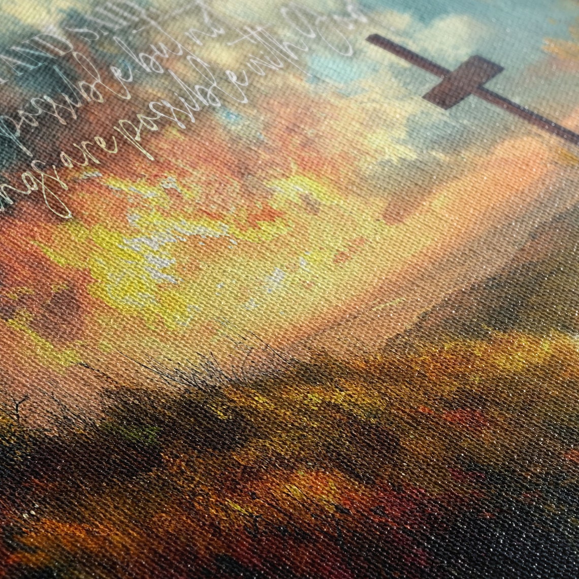 Mark 10:27 Bible Verse, Christian Decor - Image 2